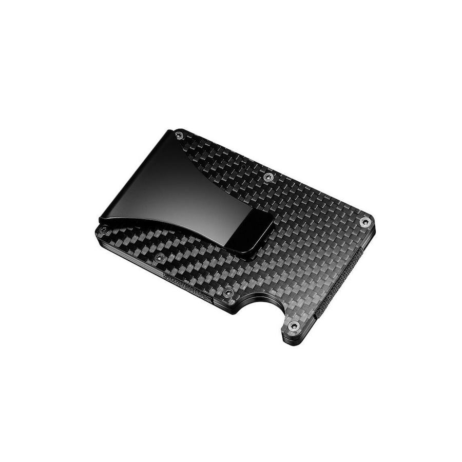 Men Carbon Fiber Credit Card Holder RFID Blocking Slim Wallet Money Clip Purse