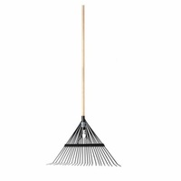 Metal Garden Leaf Rake Lawn Grass Rake Leaf Cleaning Tools Outdoor - 24 Teeth
