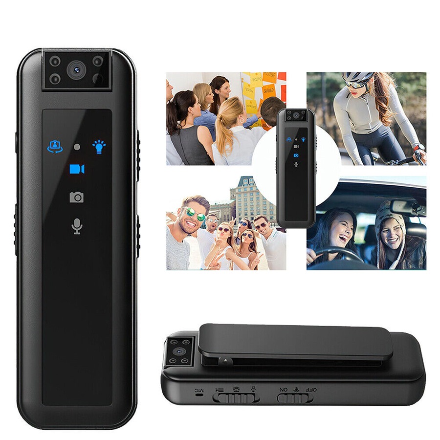 Mini Clip Camera Video Audio Recorder HD Infrared Night Vision 180 Degree Rotate - 1080P