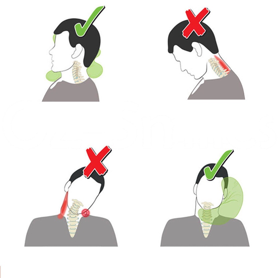 Neck Pillow Flight J Shaped Head Chin Support Pillow Soft For Travel Work Home