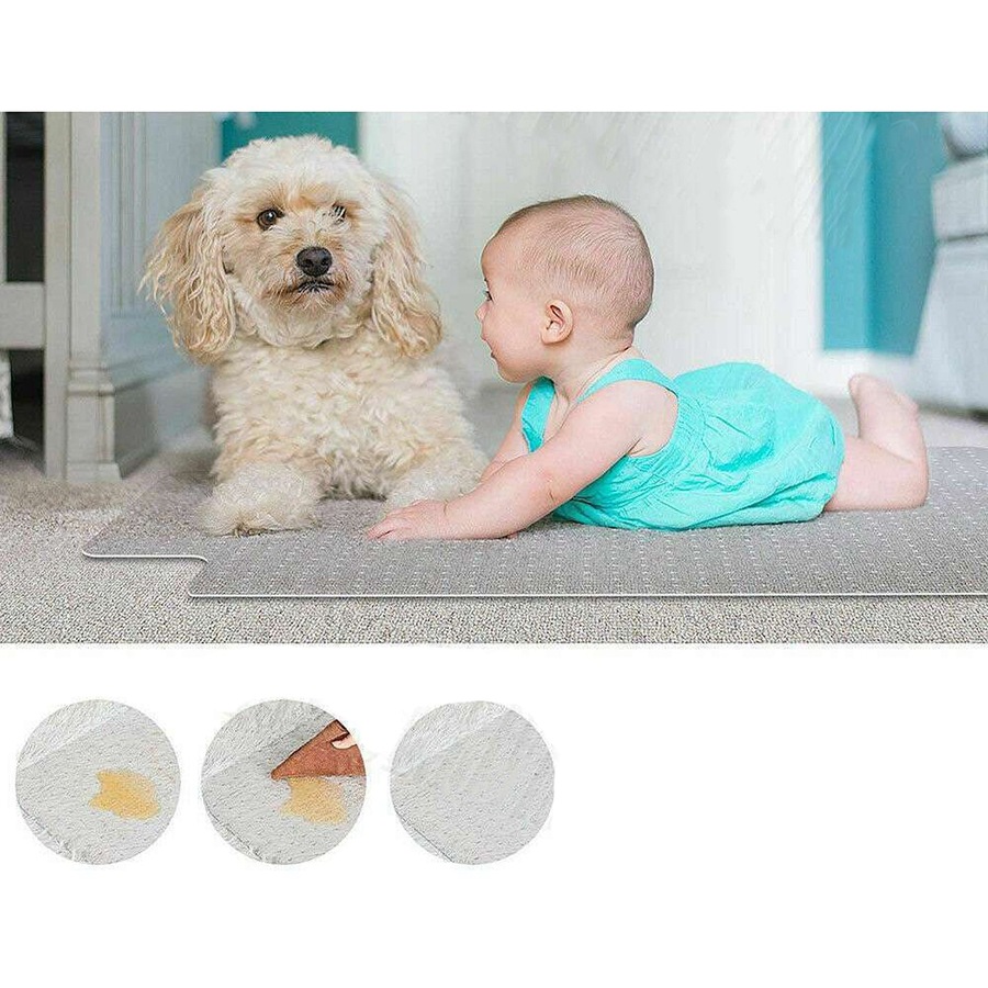 Non Slip Office Chair Desk Mat Floor Computer Carpet Protector PVC Plastic Clear