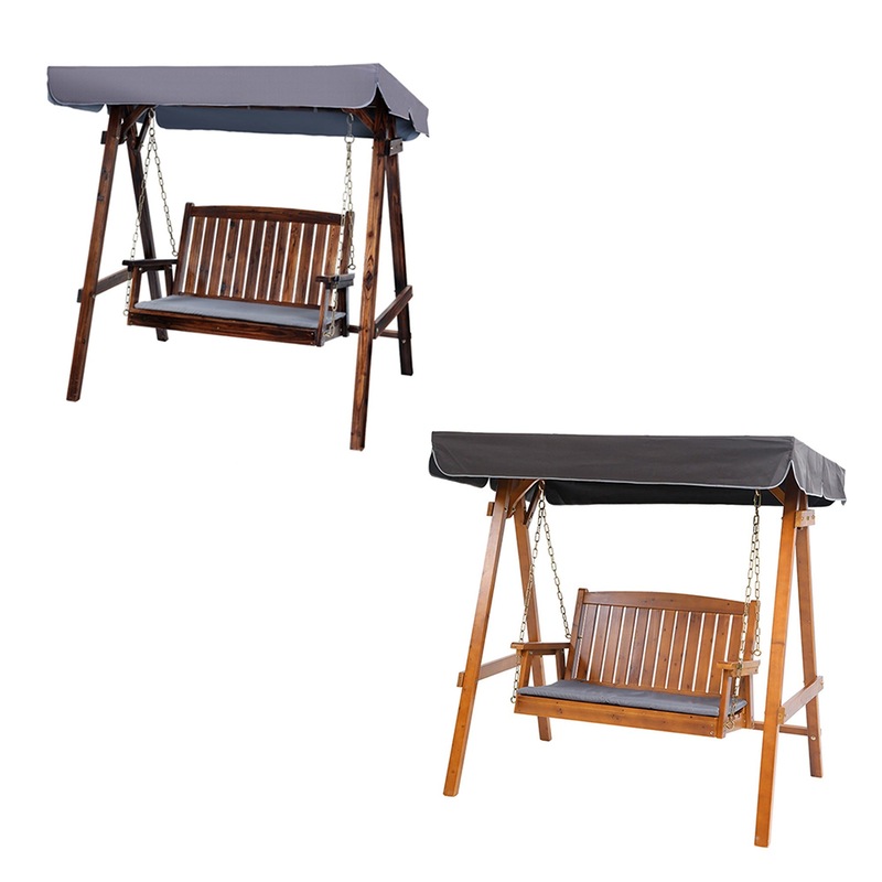 Buy Outdoor Swing Chair Wooden Furniture Patio Garden Bench Seat Canopy ...
