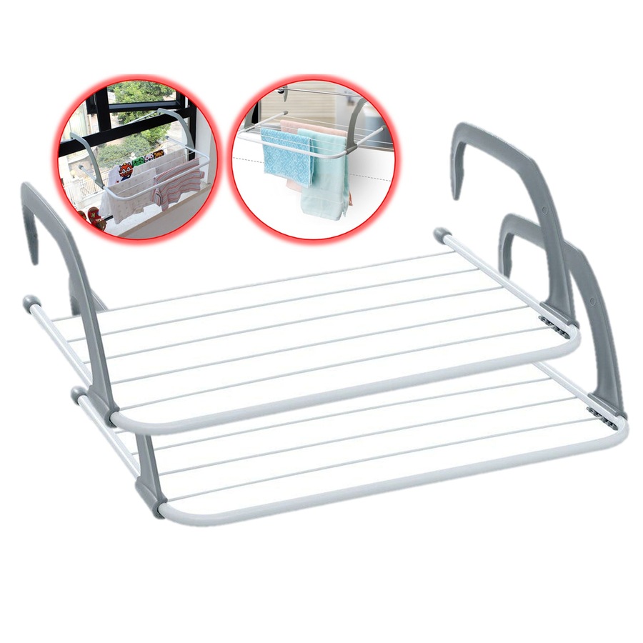 Over Door Clothes Airer Drying Rack Laundry Hanger Dryer Line Portable Indoor - 2x