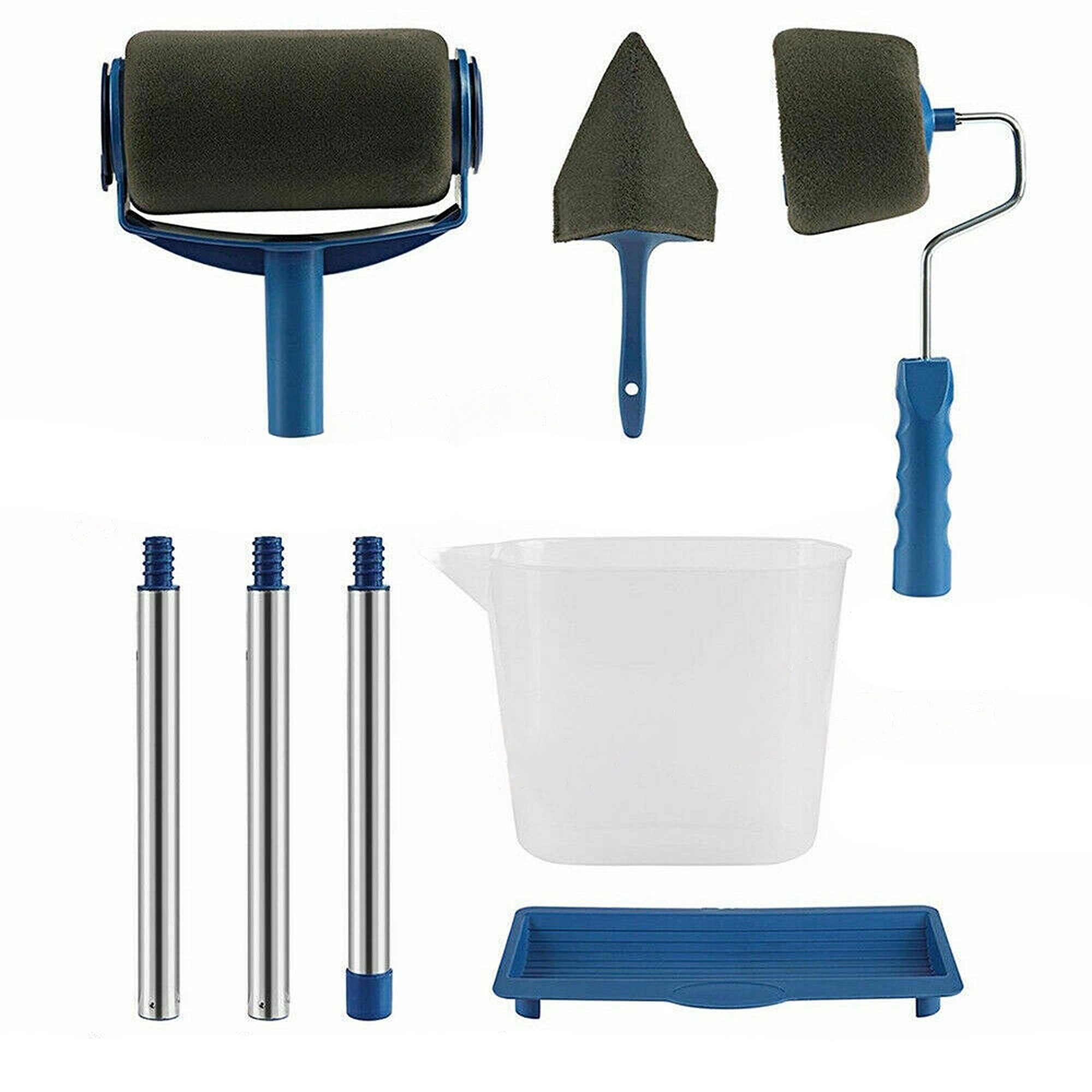 Paint Roller Fillable Brush Seamless Set with Extendable Pole Kit 