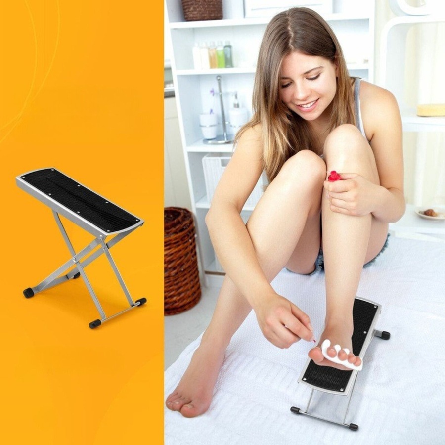 Pedicure Foot Rest Stool Adjustable Ergonomic Folding Footrest Footstool Stand