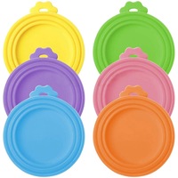 Pet Food Can Cover Lid Dog Cat Pet Tin Silicone Reusable Storage Cap Top - 6x