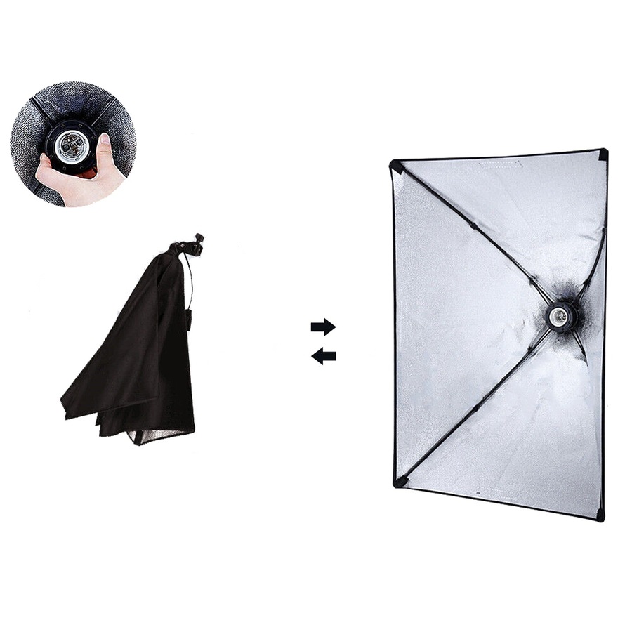 Photo Studio Continuous Softbox Lighting Boom Arm Video Soft Box Light Stand Kit