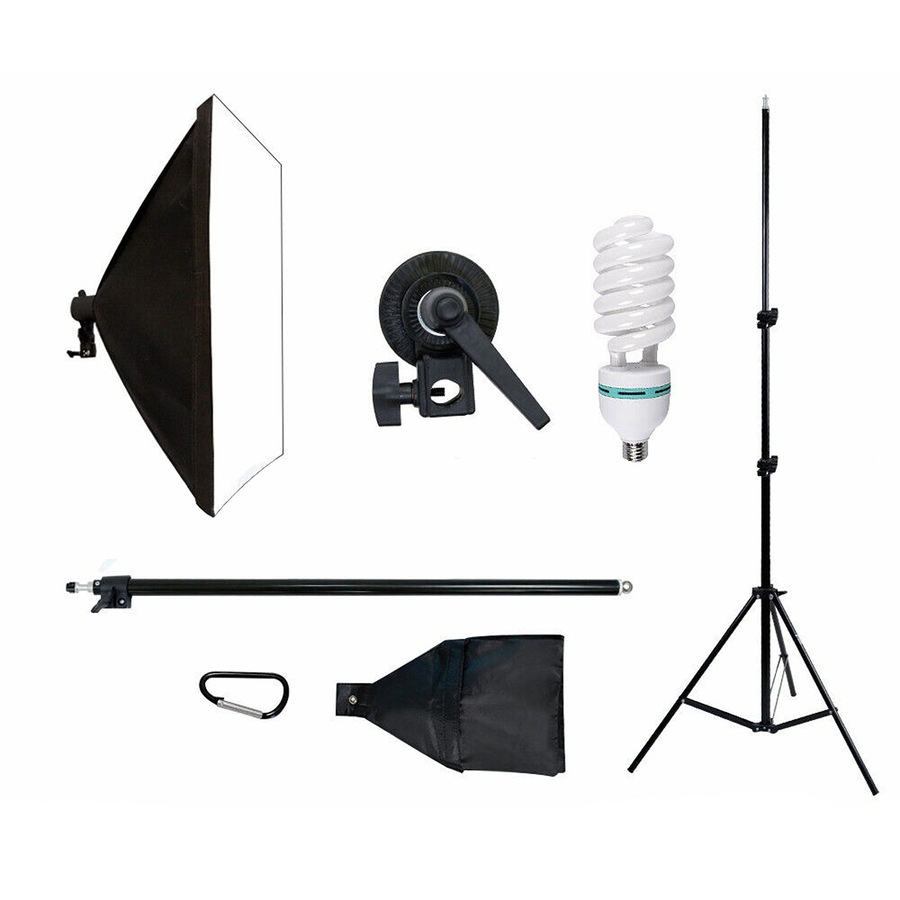 Photo Studio Continuous Softbox Lighting Boom Arm Video Soft Box Light Stand Kit