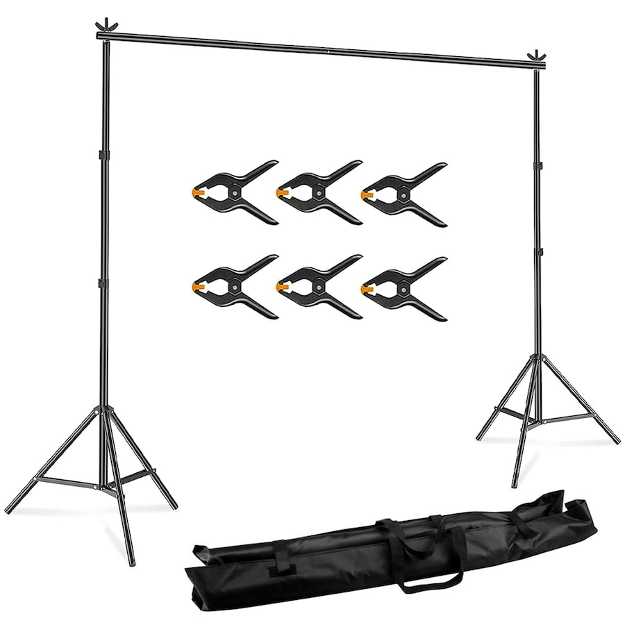 Photography Background Cloth Backdrop Stand Kit With 6 Clamps