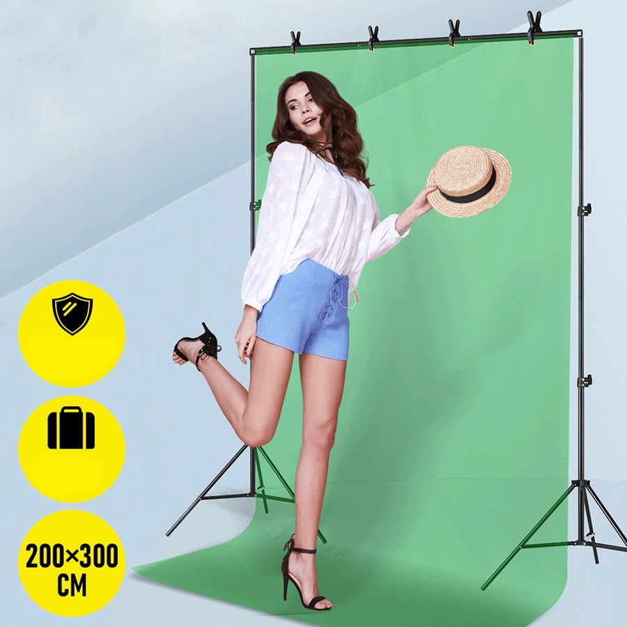 Photography Background Cloth Backdrop Stand Kit With 6 Clamps