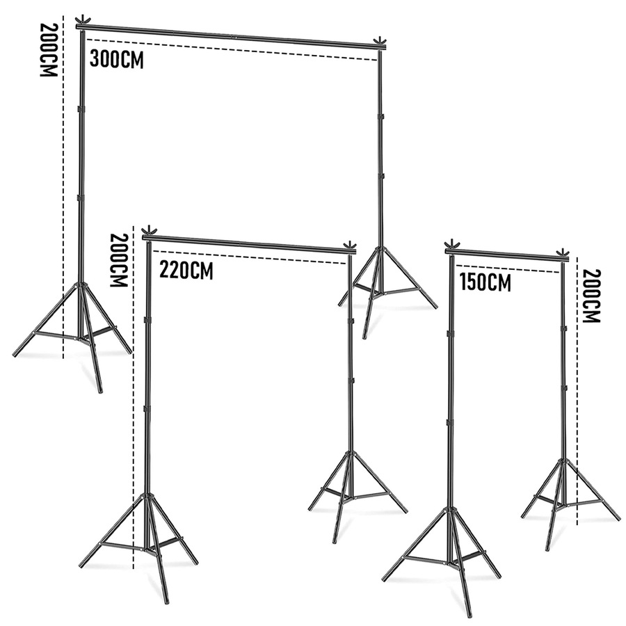 Photography Background Cloth Backdrop Stand Kit With 6 Clamps