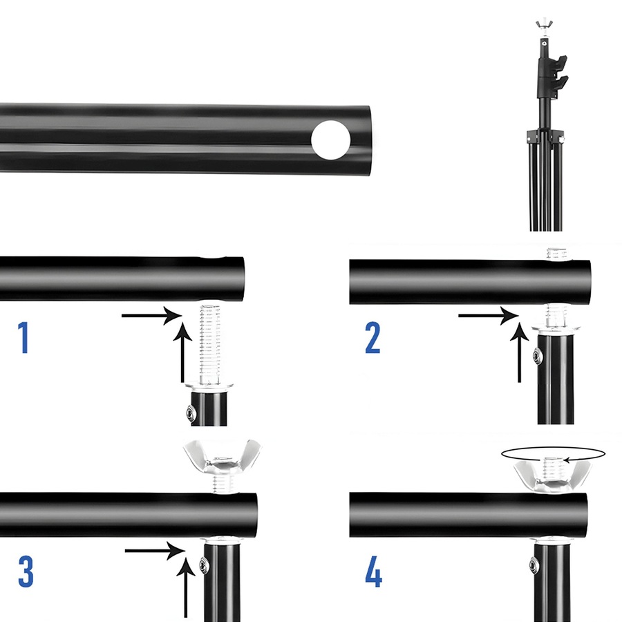 Photography Background Cloth Backdrop Stand Kit With 6 Clamps