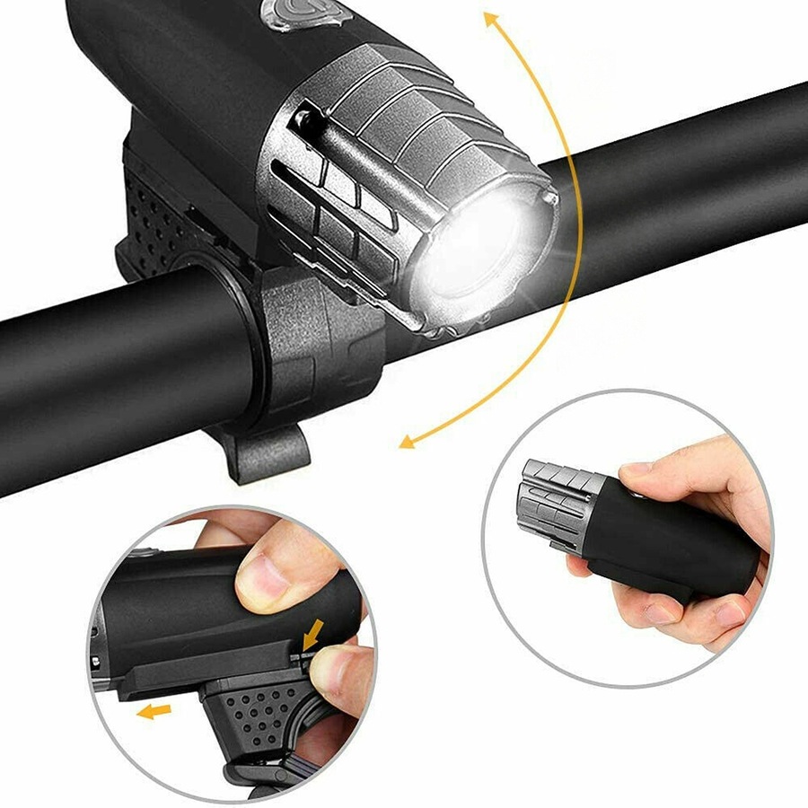 Rechargeable LED Bike Light USB Waterproof Cycle Front Rear Bicycle Headlight