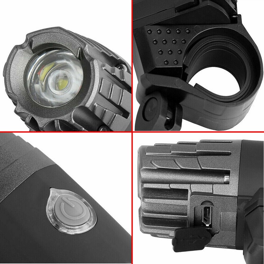 Rechargeable LED Bike Light USB Waterproof Cycle Front Rear Bicycle Headlight