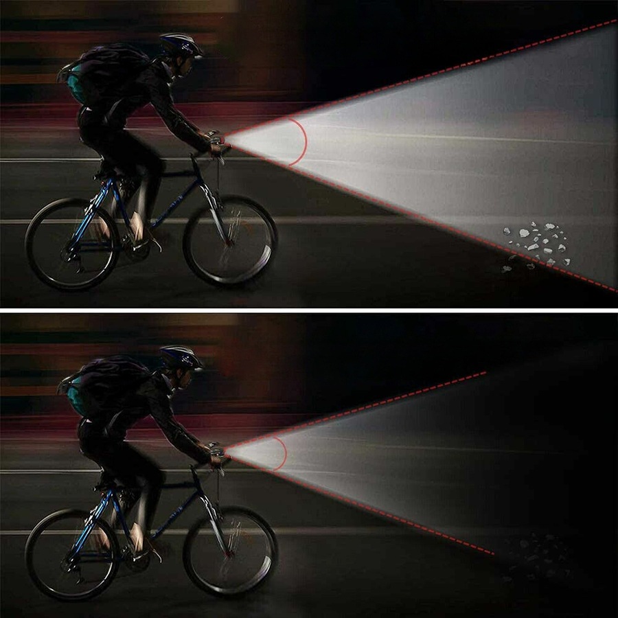 Rechargeable LED Bike Light USB Waterproof Cycle Front Rear Bicycle Headlight