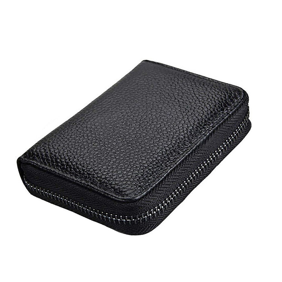 RFID Blocking Credit Card Holder Genuine Wallet Business Case Purse - 22 Cards