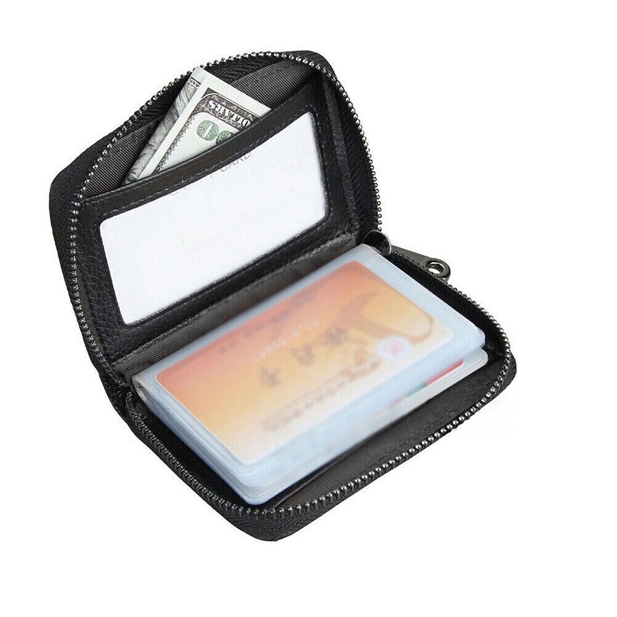 RFID Blocking Credit Card Holder Genuine Wallet Business Case Purse - 22 Cards
