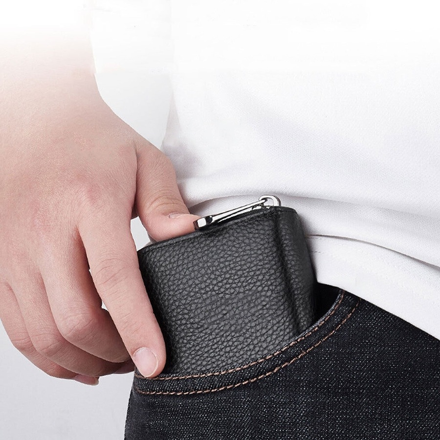 RFID Blocking Credit Card Holder Genuine Wallet Business Case Purse - 22 Cards