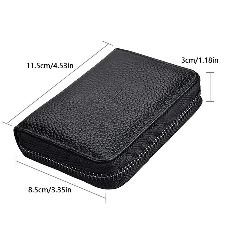 RFID Blocking Credit Card Holder Genuine Wallet Business Case Purse - 22 Cards