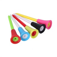 Rubber Long Golf Tees With Cushion Top Quality Plastic Multi Colour Durable - 100pcs