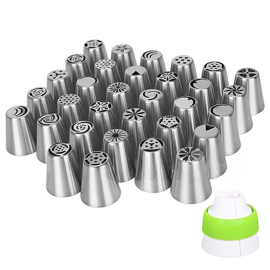 Russian Icing Piping Nozzles Flower Cake Decorating Tips Pastry Tools Set - 32pcs