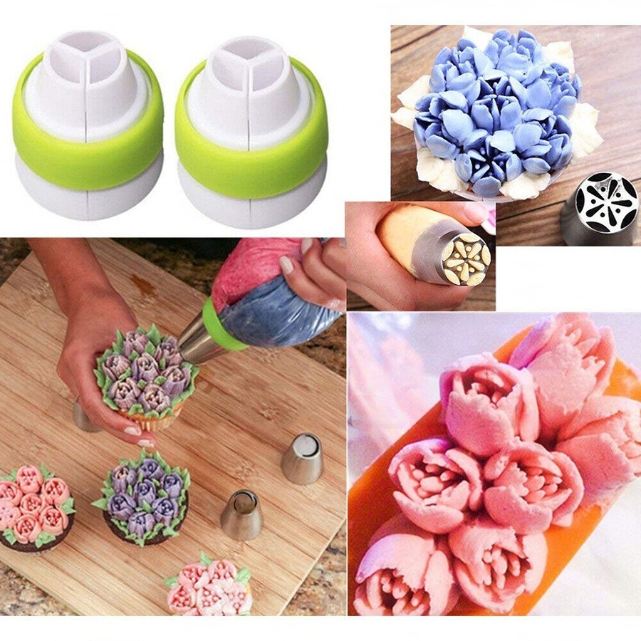 Russian Icing Piping Nozzles Flower Cake Decorating Tips Pastry Tools Set - 32pcs