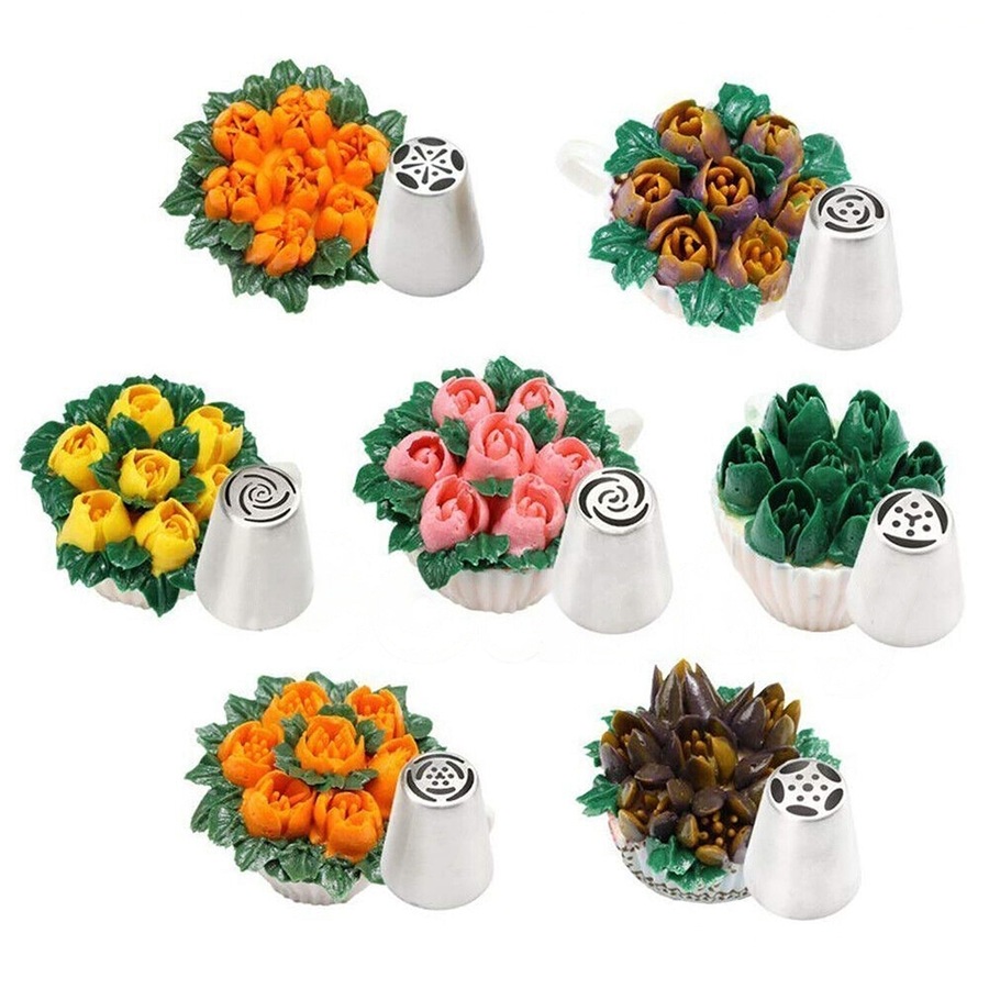 Russian Icing Piping Nozzles Flower Cake Decorating Tips Pastry Tools Set - 32pcs