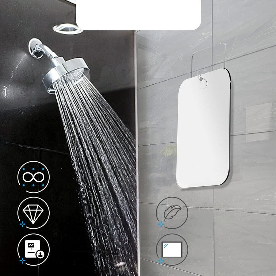Shave Mirror Bathroom Free Shower Fogless Shaving PC Lens Anti-Fog Free Shower