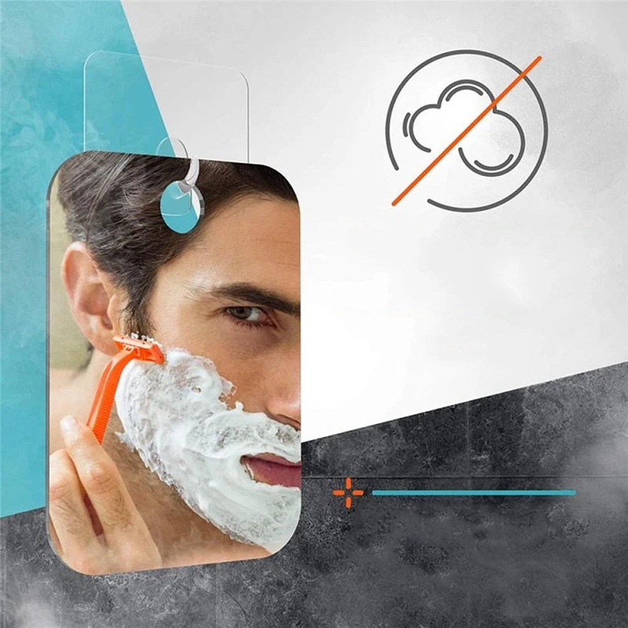 Shave Mirror Bathroom Free Shower Fogless Shaving PC Lens Anti-Fog Free Shower