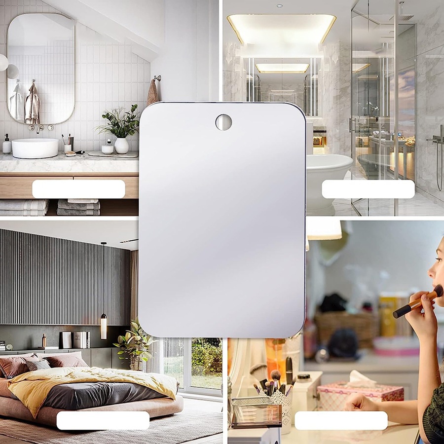 Shave Mirror Bathroom Free Shower Fogless Shaving PC Lens Anti-Fog Free Shower