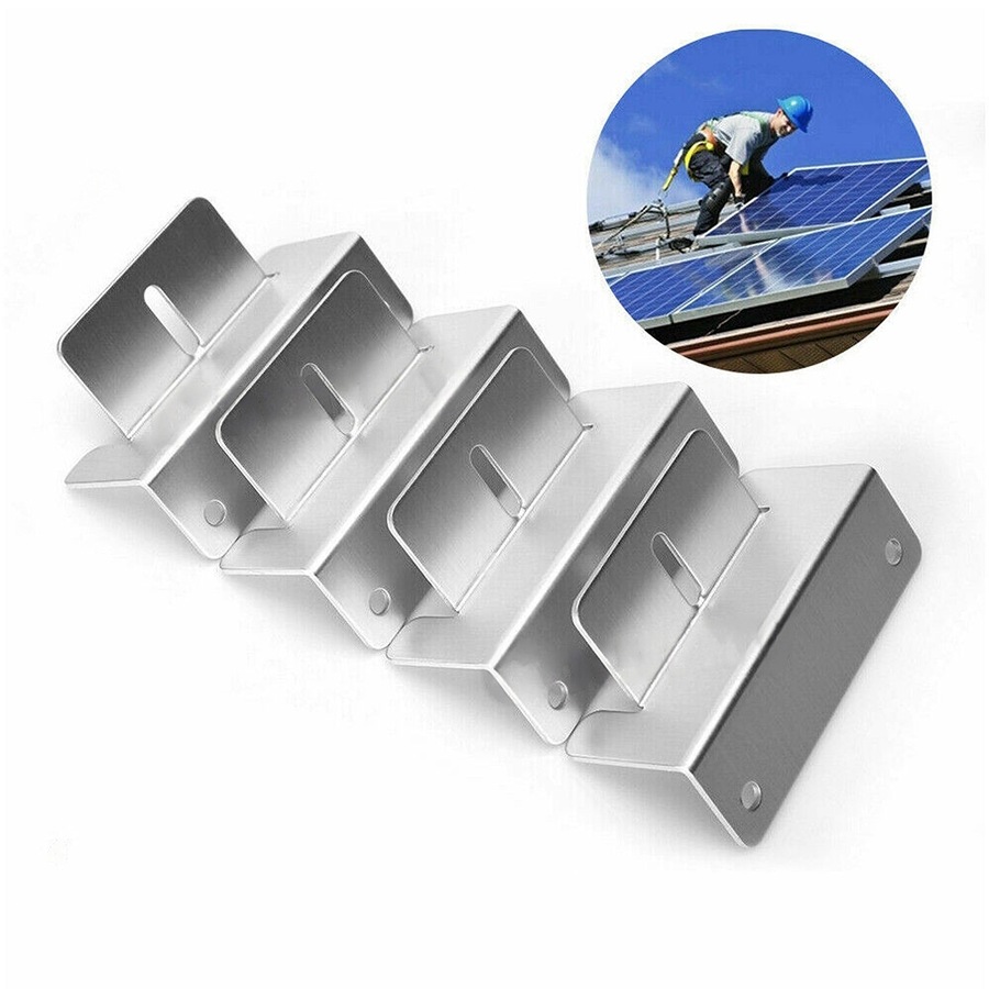 Solar Panel Mounting Z Bracket Set For Flat Roof Wall Mount Kit Aluminum - 4pcs