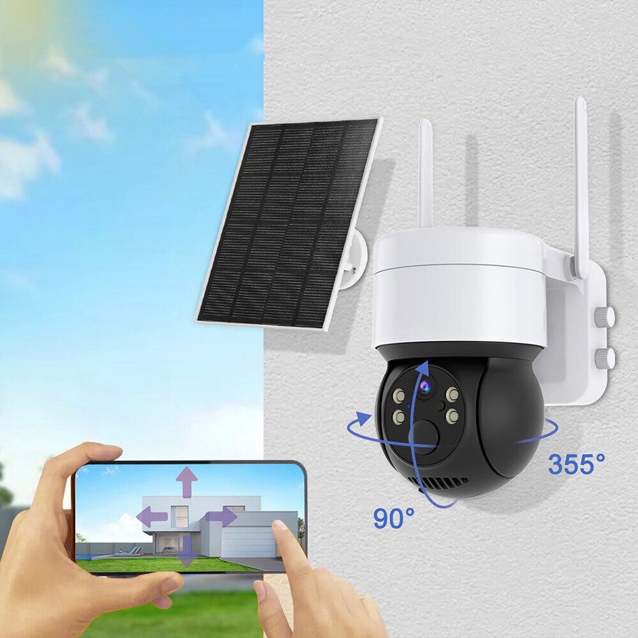 Solar Security Camera Battery Powered Outdoor Wireless WiFi CCTV PTZ Camera IP