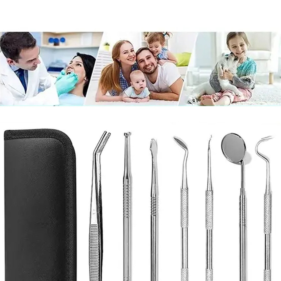 Stainless Dental Tool Set Kit Dentist Teeth Clean Hygiene Oral - 7pcs