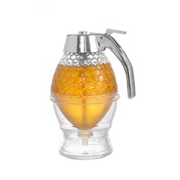 Syrup Honey Dispenser Storage Pot Stand Bee Hive Jar Trigger Kitchen ABS