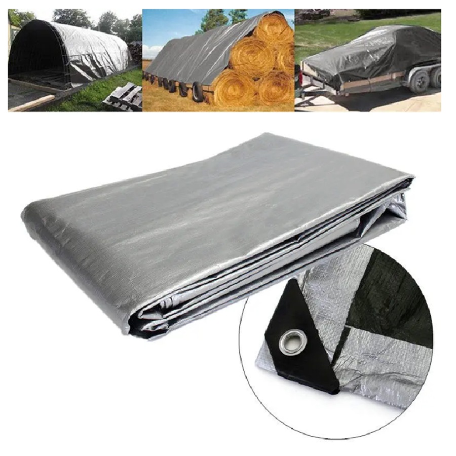 Tarpaulin Tarp Canvas Camping Poly Tarps Heavy Duty Cover Sun Blocked