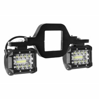 Trailer Tow Hitch Mount Bracket And 4in LED Spot Flood Offroad Work Reverse Lights