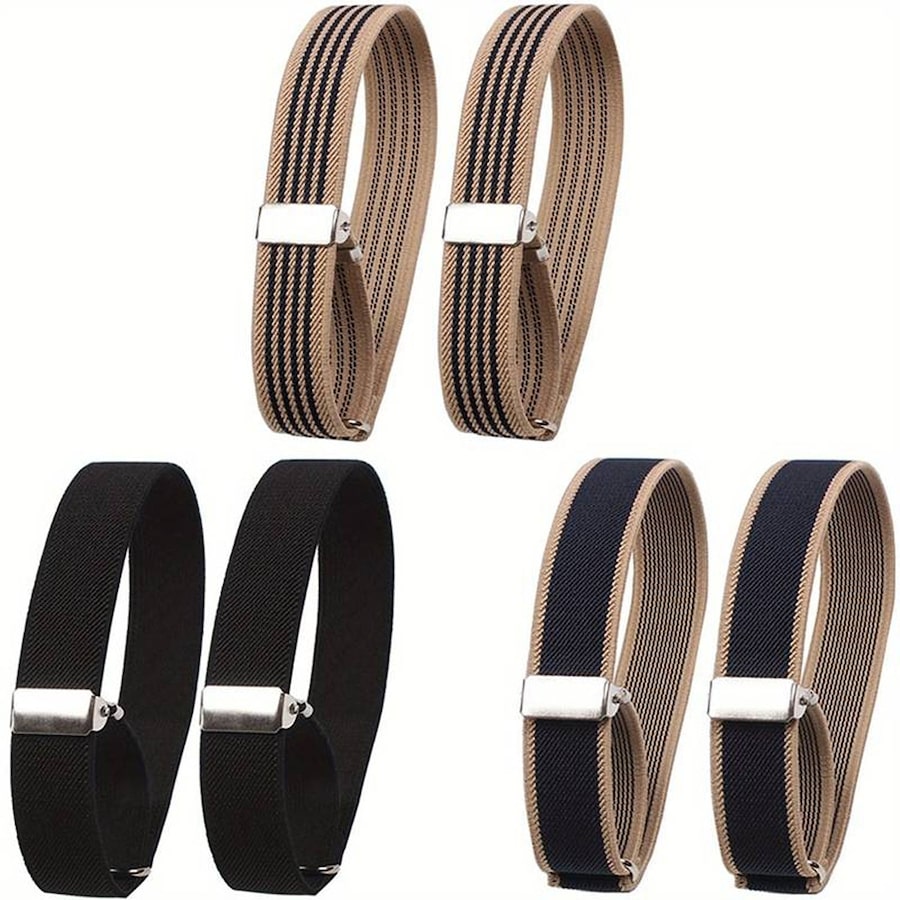 Unisex Anti-Slip Shirt Sleeve Holders Fashion Elastic Armbands Garter - 6pcs