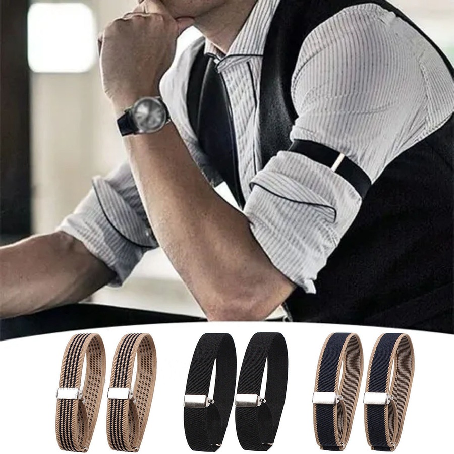 Unisex Anti-Slip Shirt Sleeve Holders Fashion Elastic Armbands Garter - 6pcs