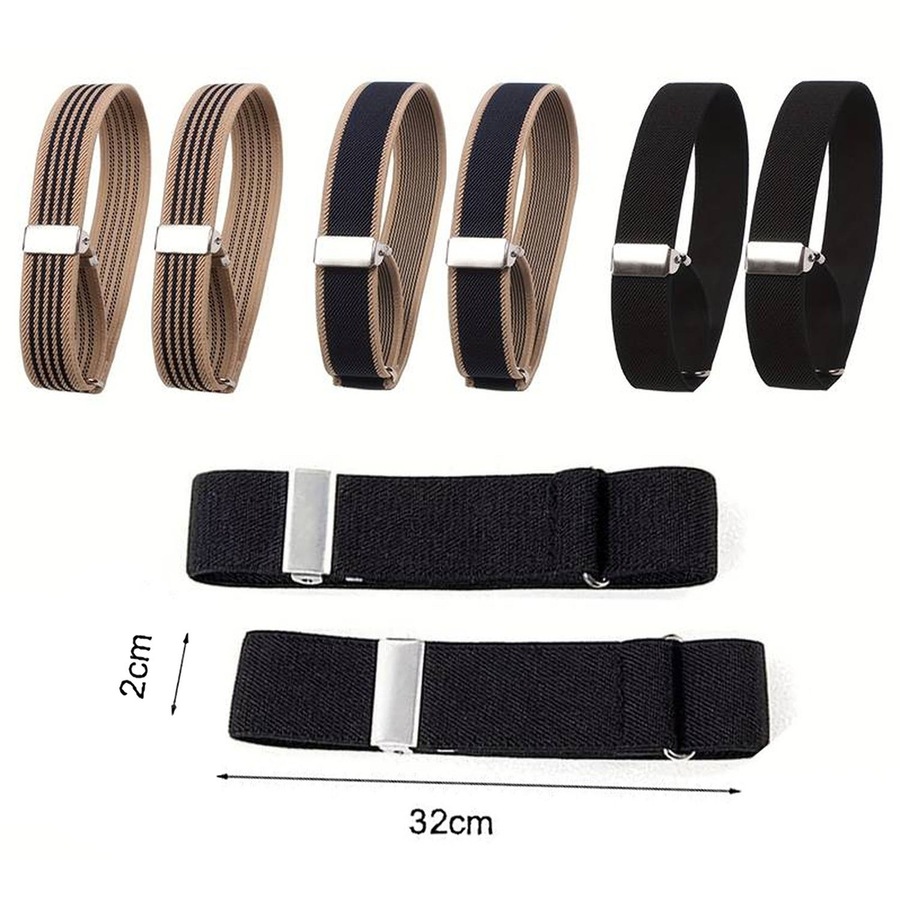 Unisex Anti-Slip Shirt Sleeve Holders Fashion Elastic Armbands Garter - 6pcs
