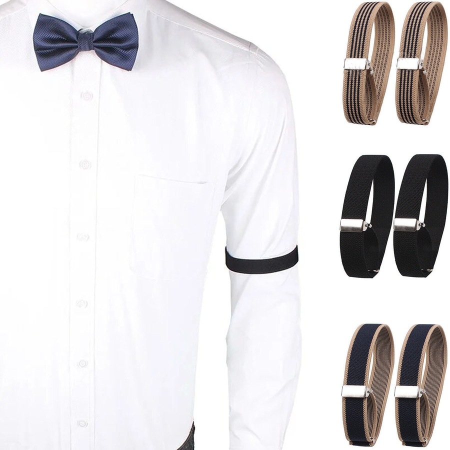 Unisex Anti-Slip Shirt Sleeve Holders Fashion Elastic Armbands Garter - 6pcs