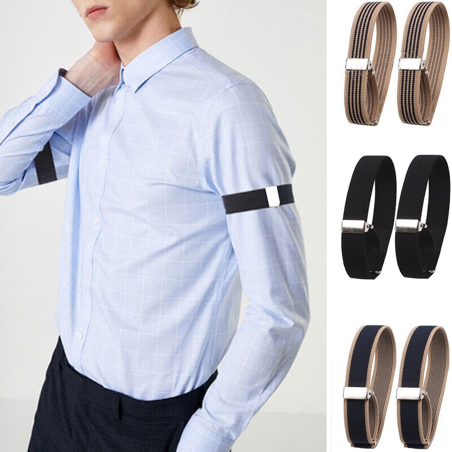 Unisex Anti-Slip Shirt Sleeve Holders Fashion Elastic Armbands Garter - 6pcs