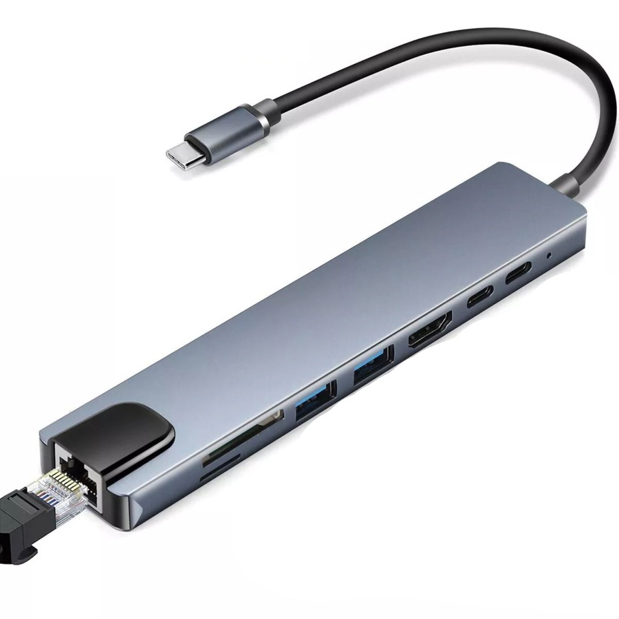 USB C Hub 8 in 1 USB C to HDMI Multiport Dongle Adapter 4K HDMI 3 USB 3.0 Ports
