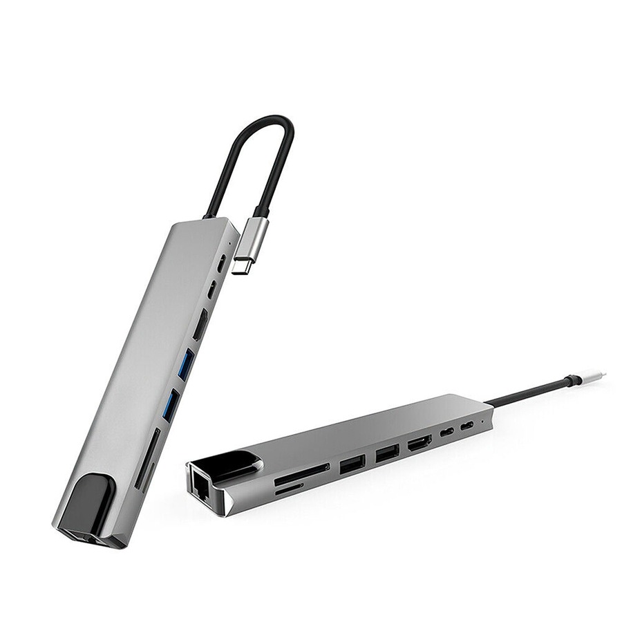 USB-C Hub Type-C Multiport Card Reader Adapter 4K HDMI For MacBook Pro - 8 in 1