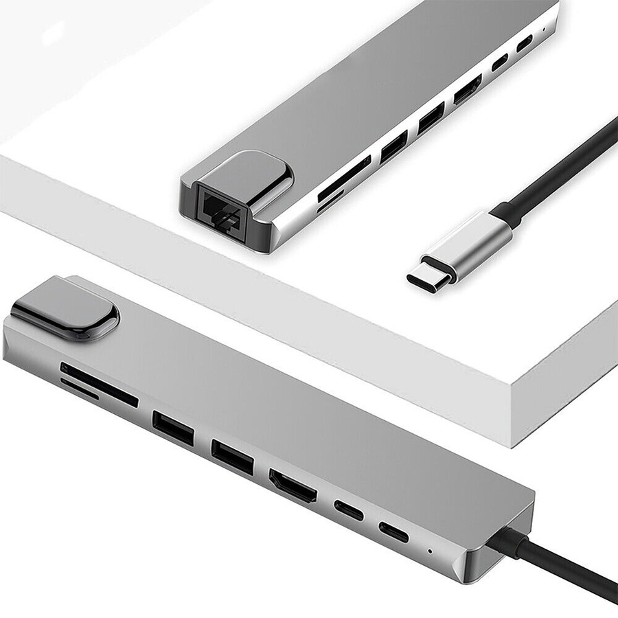 USB-C Hub Type-C Multiport Card Reader Adapter 4K HDMI For MacBook Pro - 8 in 1