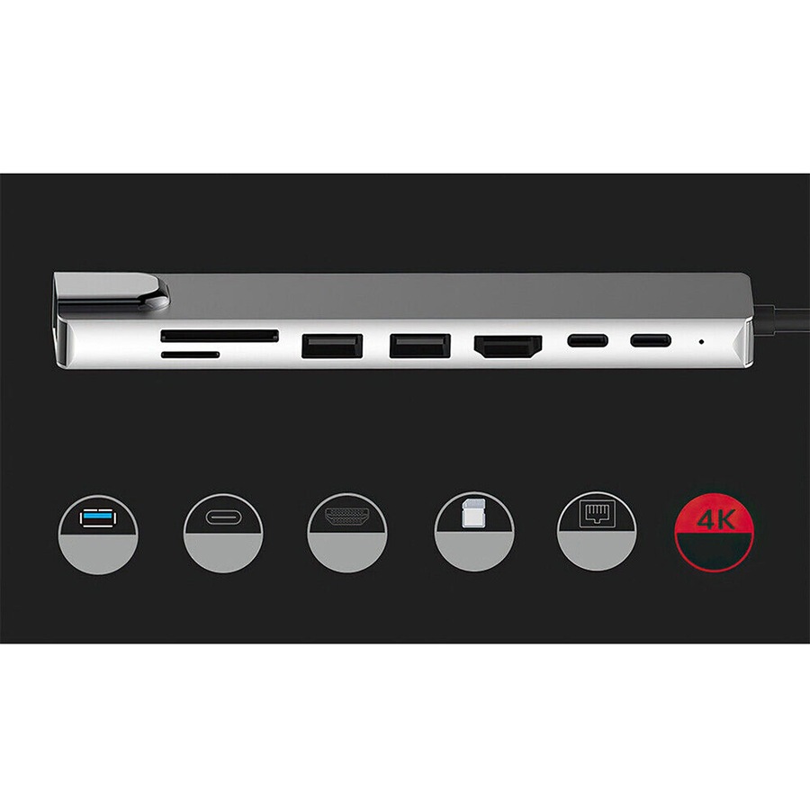 USB-C Hub Type-C Multiport Card Reader Adapter 4K HDMI For MacBook Pro - 8 in 1