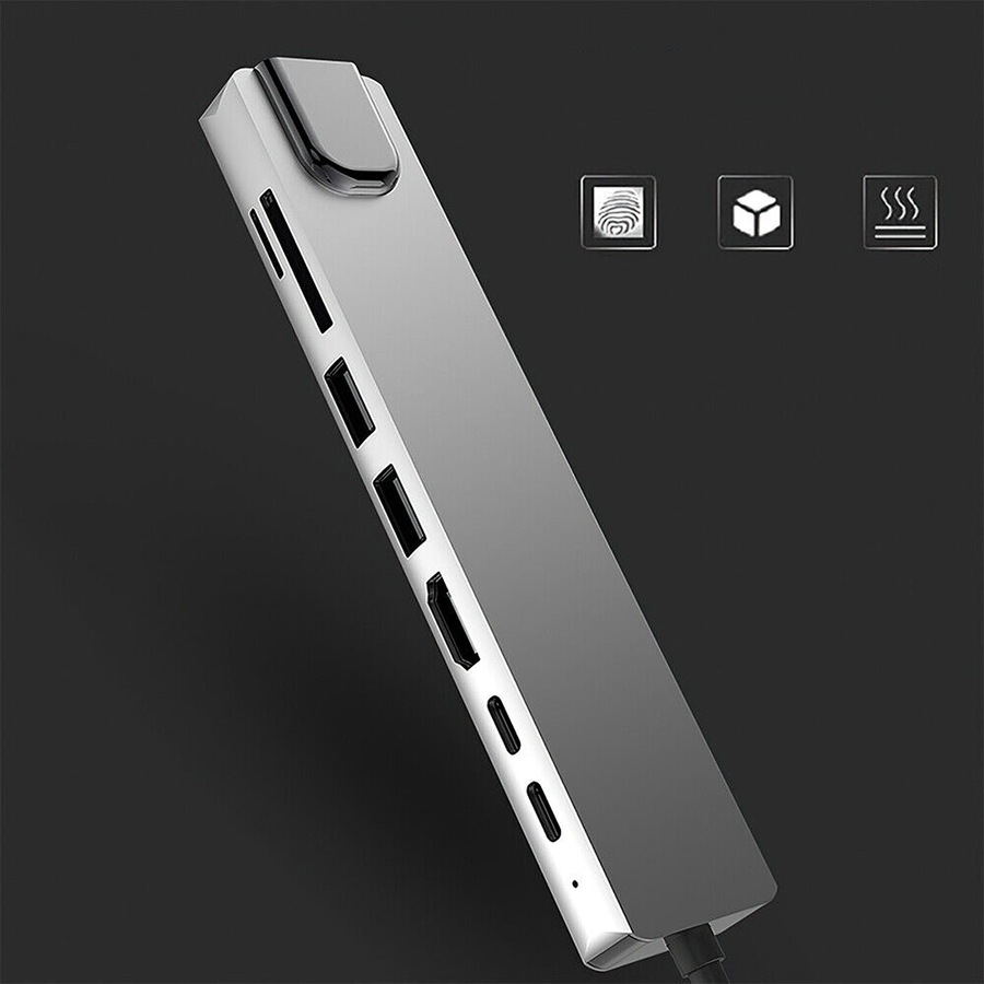 USB-C Hub Type-C Multiport Card Reader Adapter 4K HDMI For MacBook Pro - 8 in 1