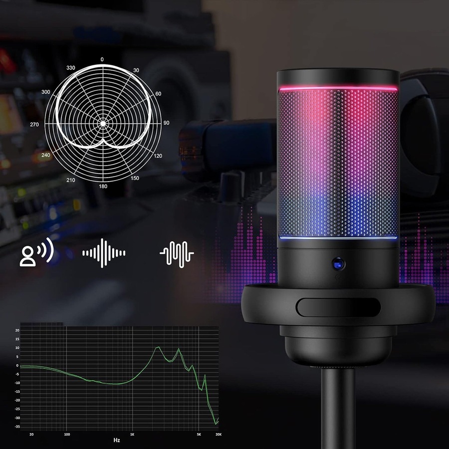 USB Microphone PC Microphone USB Condenser Recording Gaming Stand Desktop