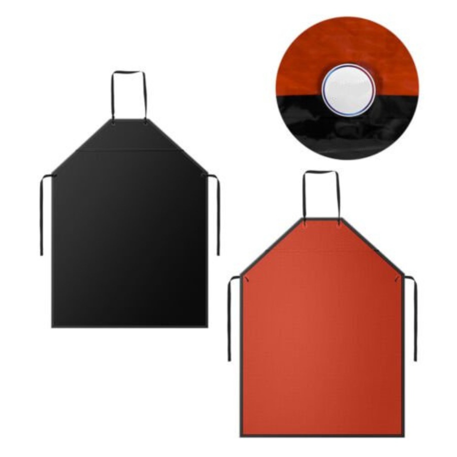 Waterproof PVC Plastic Apron Heavy Duty PU Black Orange Protective Industrial