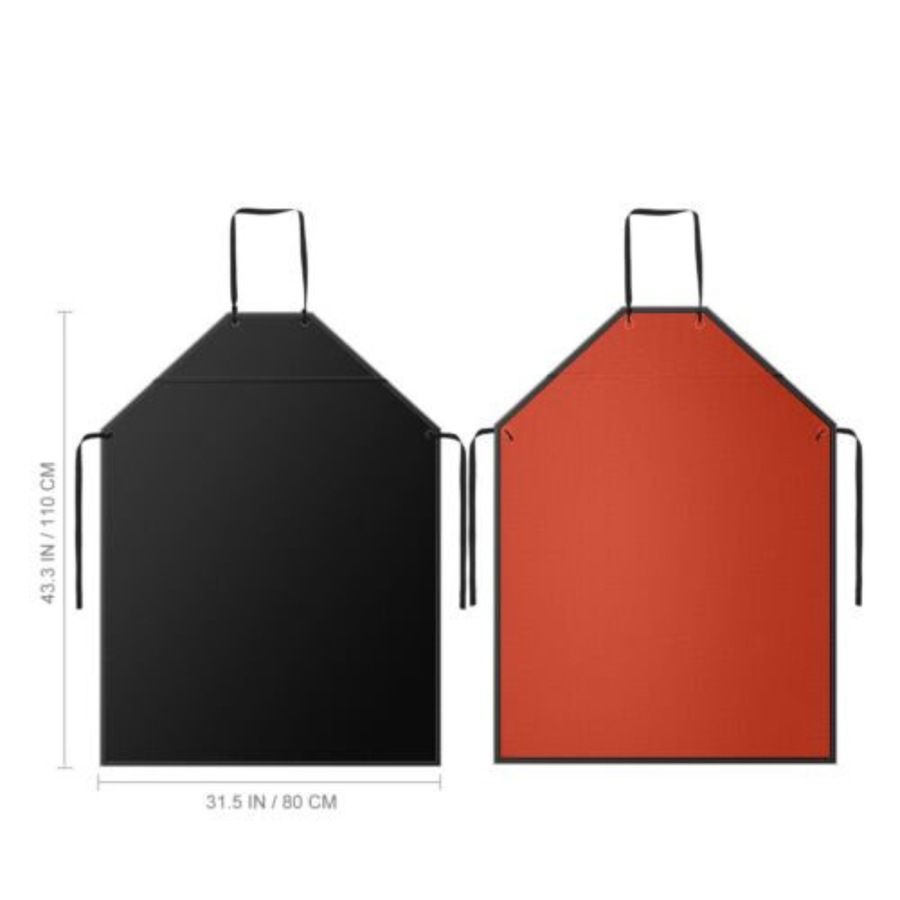 Waterproof PVC Plastic Apron Heavy Duty PU Black Orange Protective Industrial