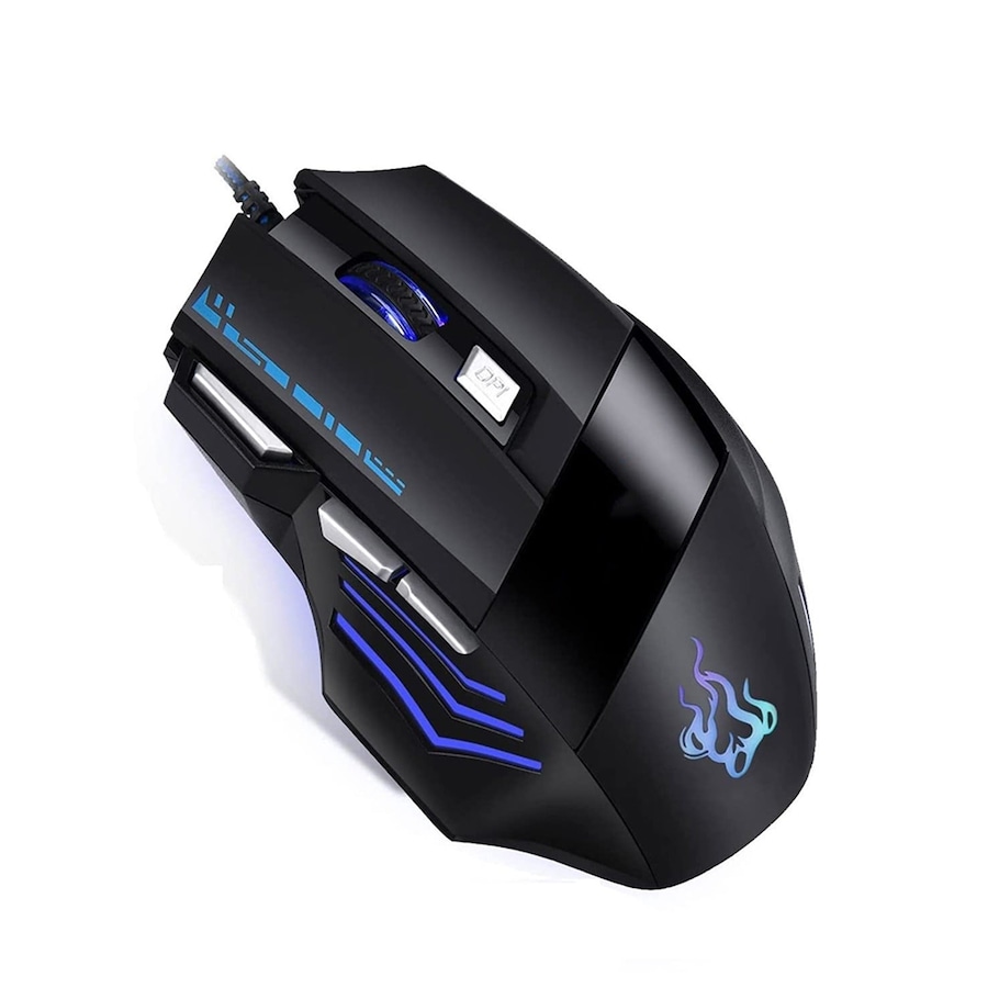 Wired USB Optical Gaming Mouse For PC Laptop Mac 7200 DPI LED - 7 Button